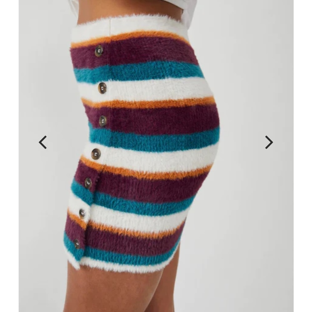 NWT Womens Free People Ciara Sweater Mini in Fig Jam Combo Mini Skirt - Picture 3 of 8
